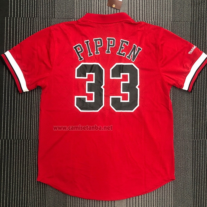 Camiseta Manga Corta Chicago Bulls Scottie Pippen #33 Rojo